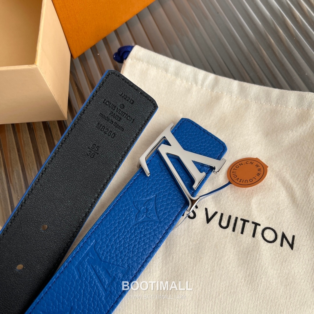 Louis Vuitton New Togo Embossed Buckle Calfskin Black Belt 루이비통 뉴 토고 엠보 버클 카프스킨 블랙 벨트 4cm 4