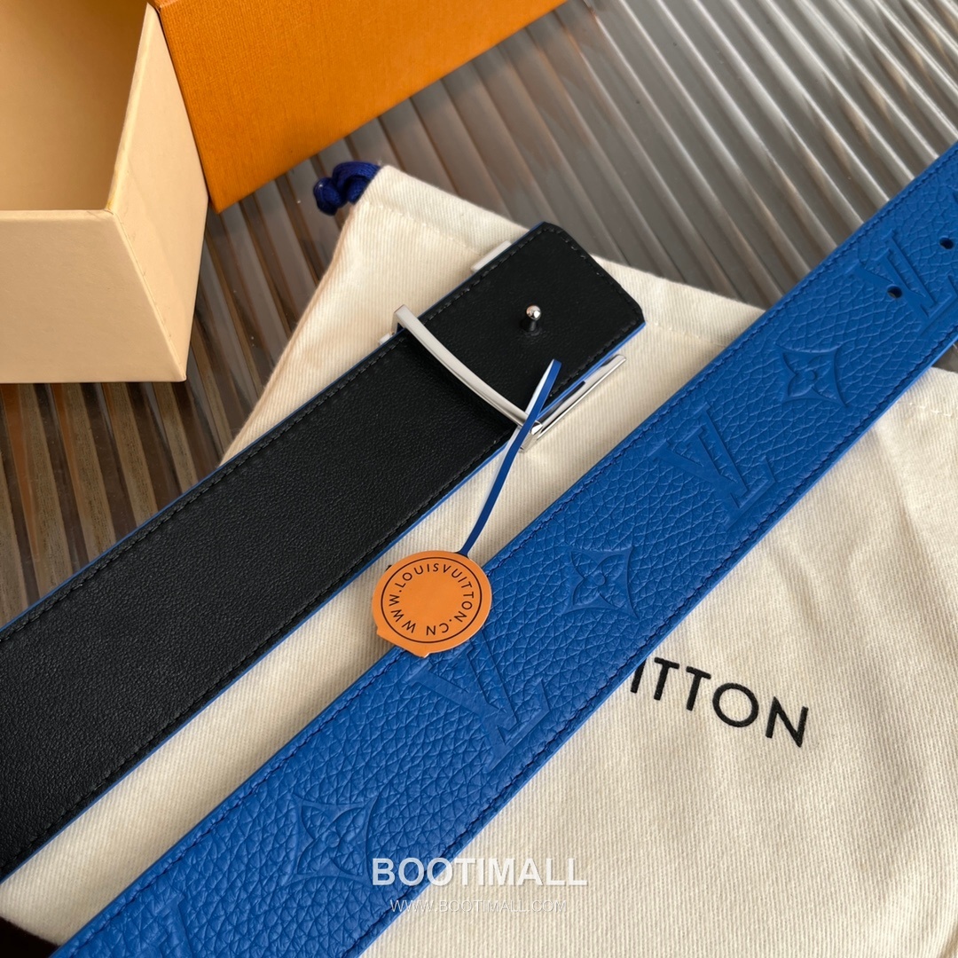 Louis Vuitton New Togo Embossed Buckle Calfskin Black Belt 루이비통 뉴 토고 엠보 버클 카프스킨 블랙 벨트 4cm 5