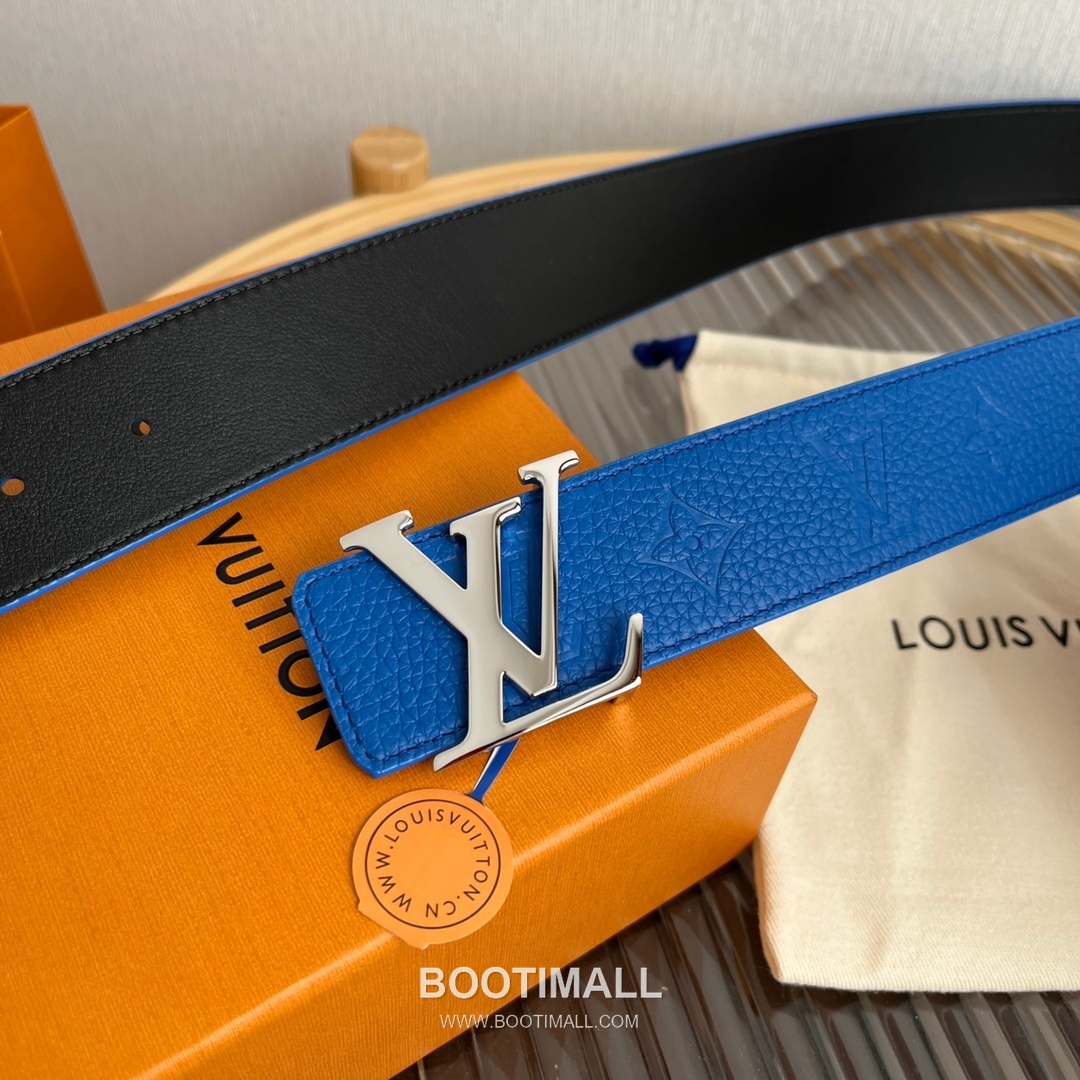 Louis Vuitton New Togo Embossed Buckle Calfskin Black Belt 루이비통 뉴 토고 엠보 버클 카프스킨 블랙 벨트 4cm 6