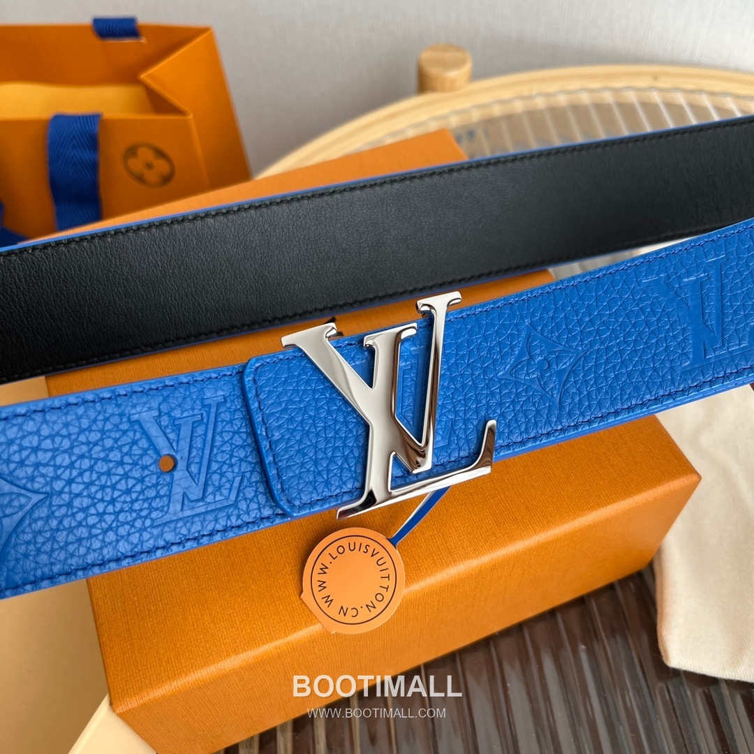 Louis Vuitton New Togo Embossed Buckle Calfskin Black Belt 루이비통 뉴 토고 엠보 버클 카프스킨 블랙 벨트 4cm 7