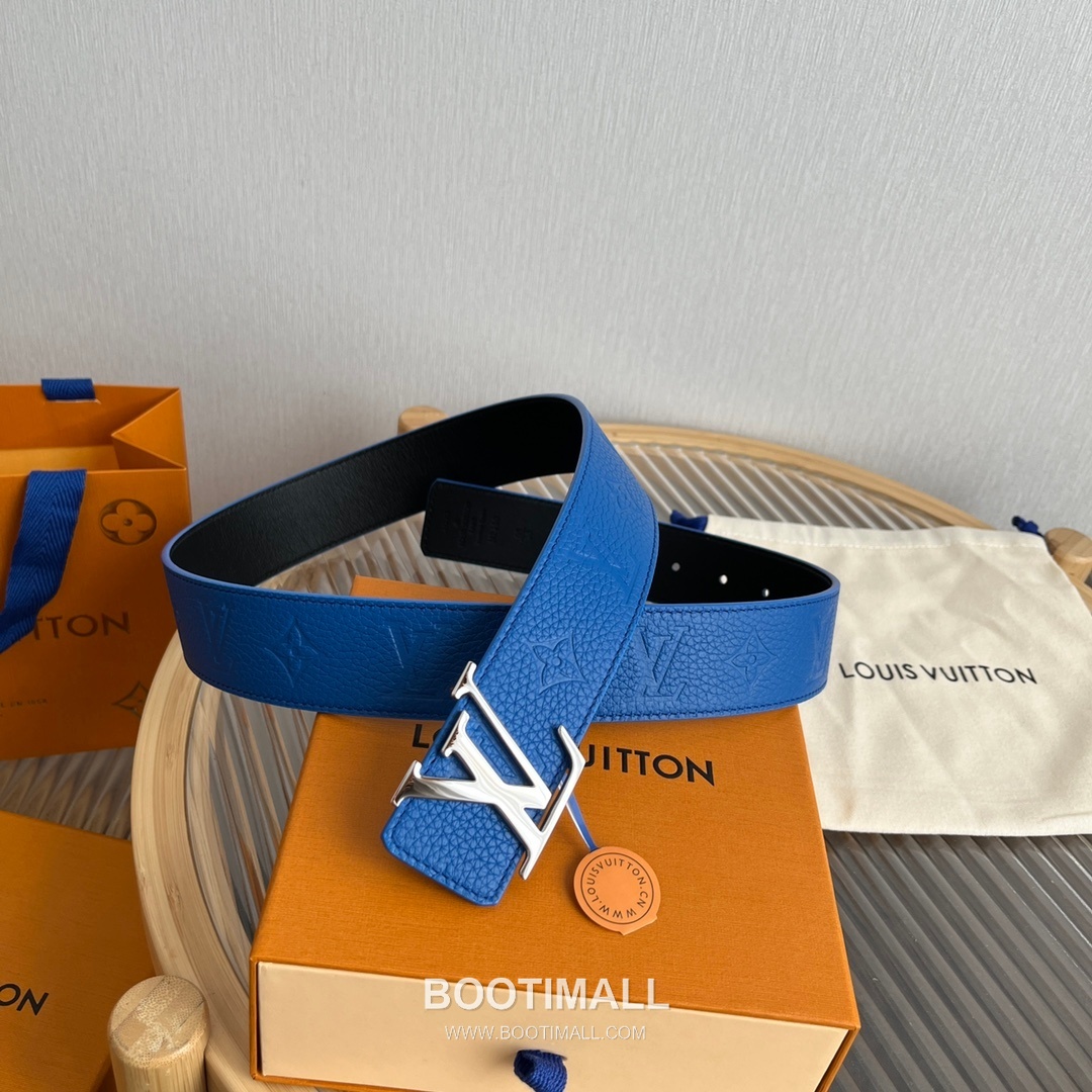 Louis Vuitton New Togo Embossed Buckle Calfskin Black Belt 루이비통 뉴 토고 엠보 버클 카프스킨 블랙 벨트 4cm 9