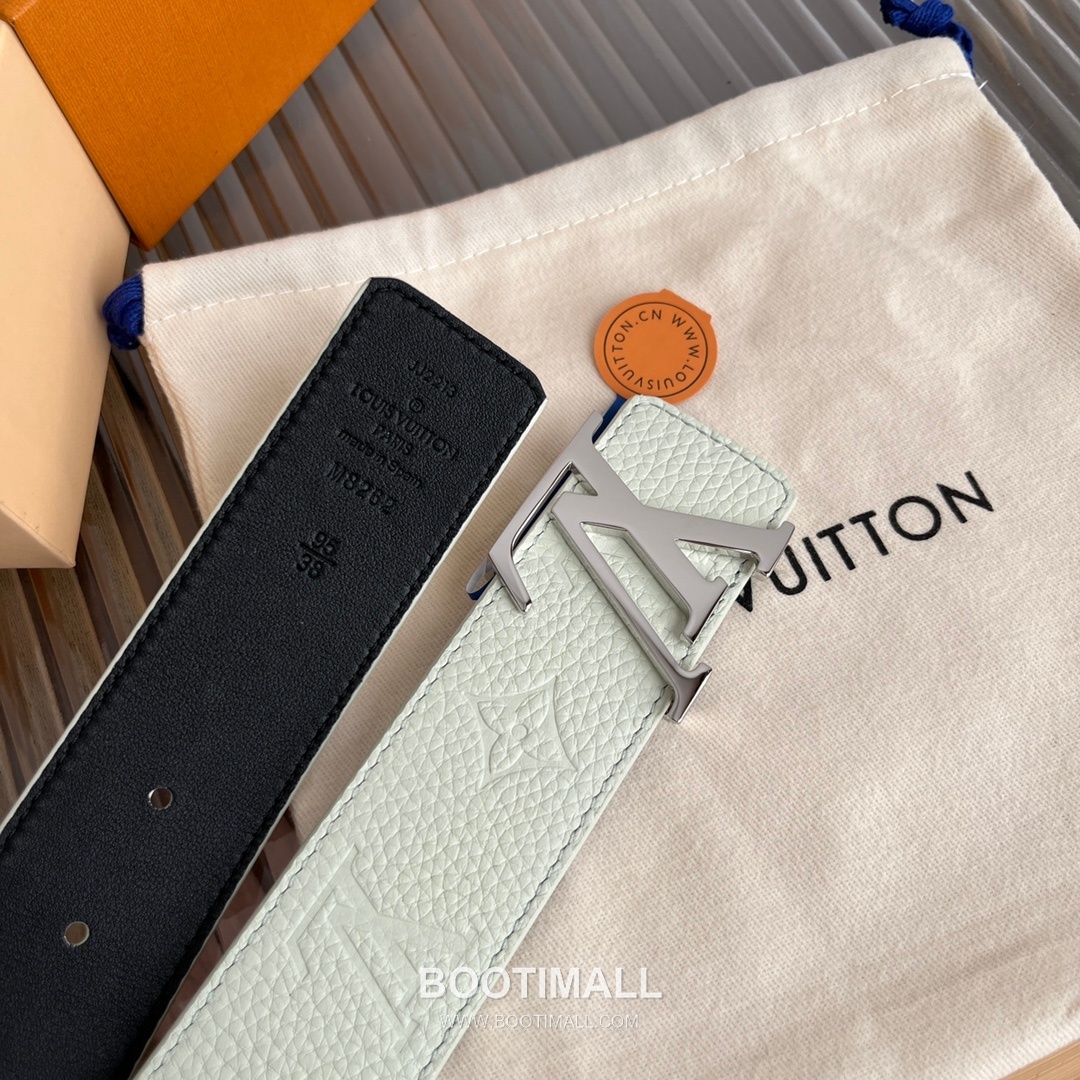 Louis Vuitton New Togo Embossed Buckle Calfskin Black Belt 루이비통 뉴 토고 엠보 버클 카프스킨 블랙 벨트 4cm 5