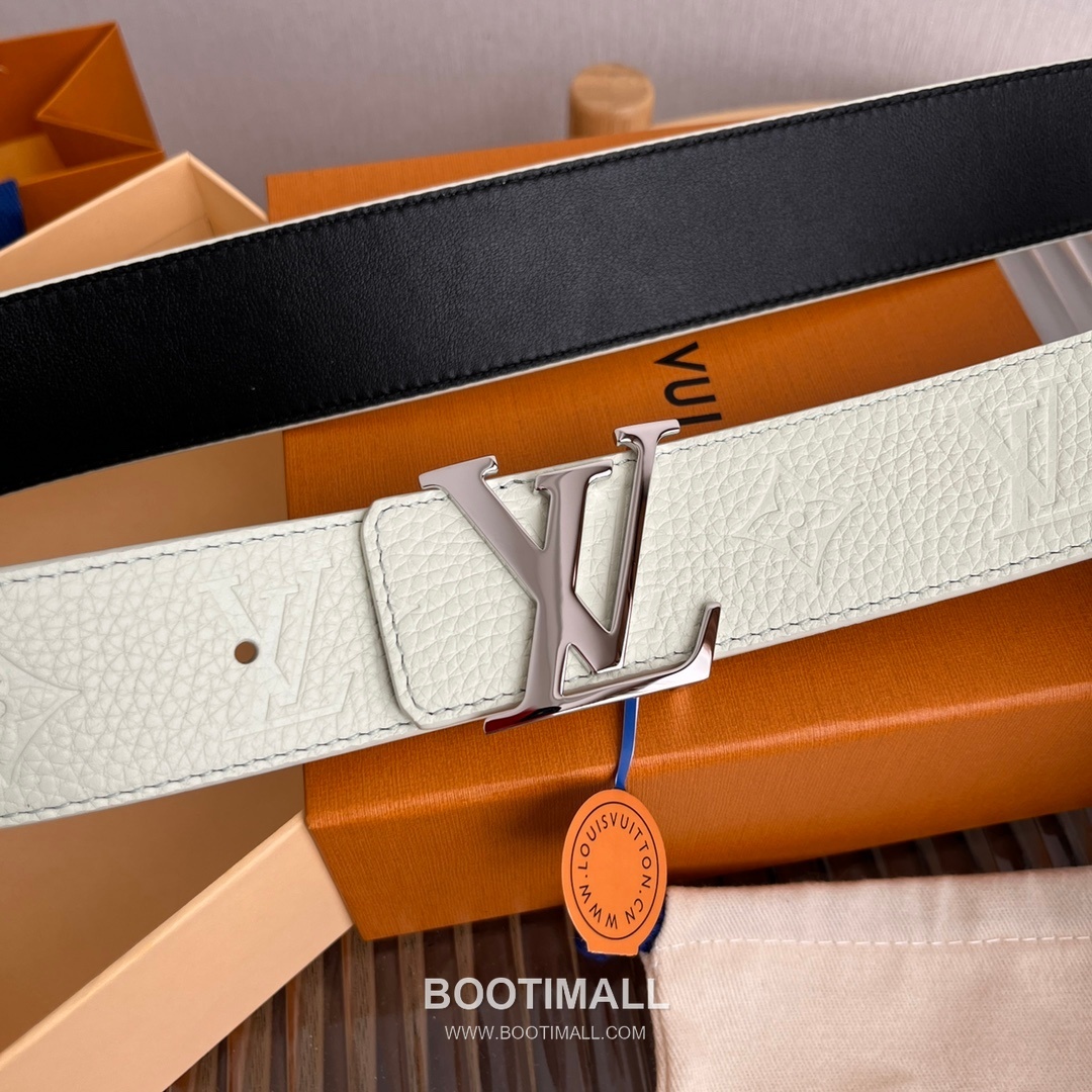 Louis Vuitton New Togo Embossed Buckle Calfskin Black Belt 루이비통 뉴 토고 엠보 버클 카프스킨 블랙 벨트 4cm 8