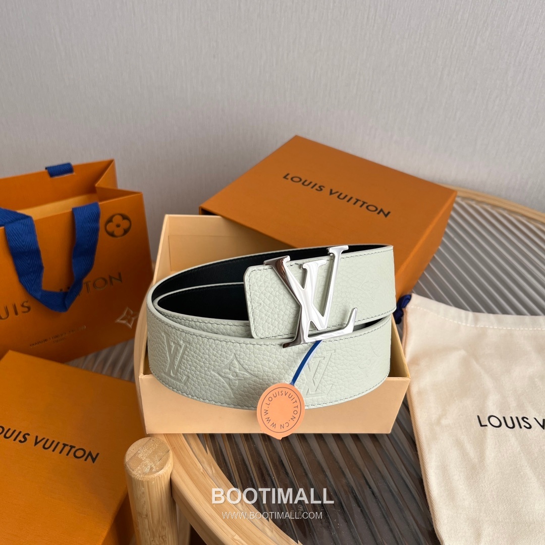 Louis Vuitton New Togo Embossed Buckle Calfskin Black Belt 루이비통 뉴 토고 엠보 버클 카프스킨 블랙 벨트 4cm 9