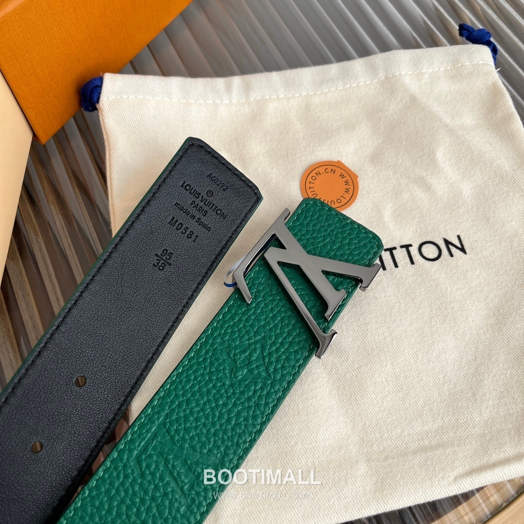 Louis Vuitton New Togo Embossed Buckle Calfskin Black Belt 루이비통 뉴 토고 엠보 버클 카프스킨 블랙 벨트 4cm 5