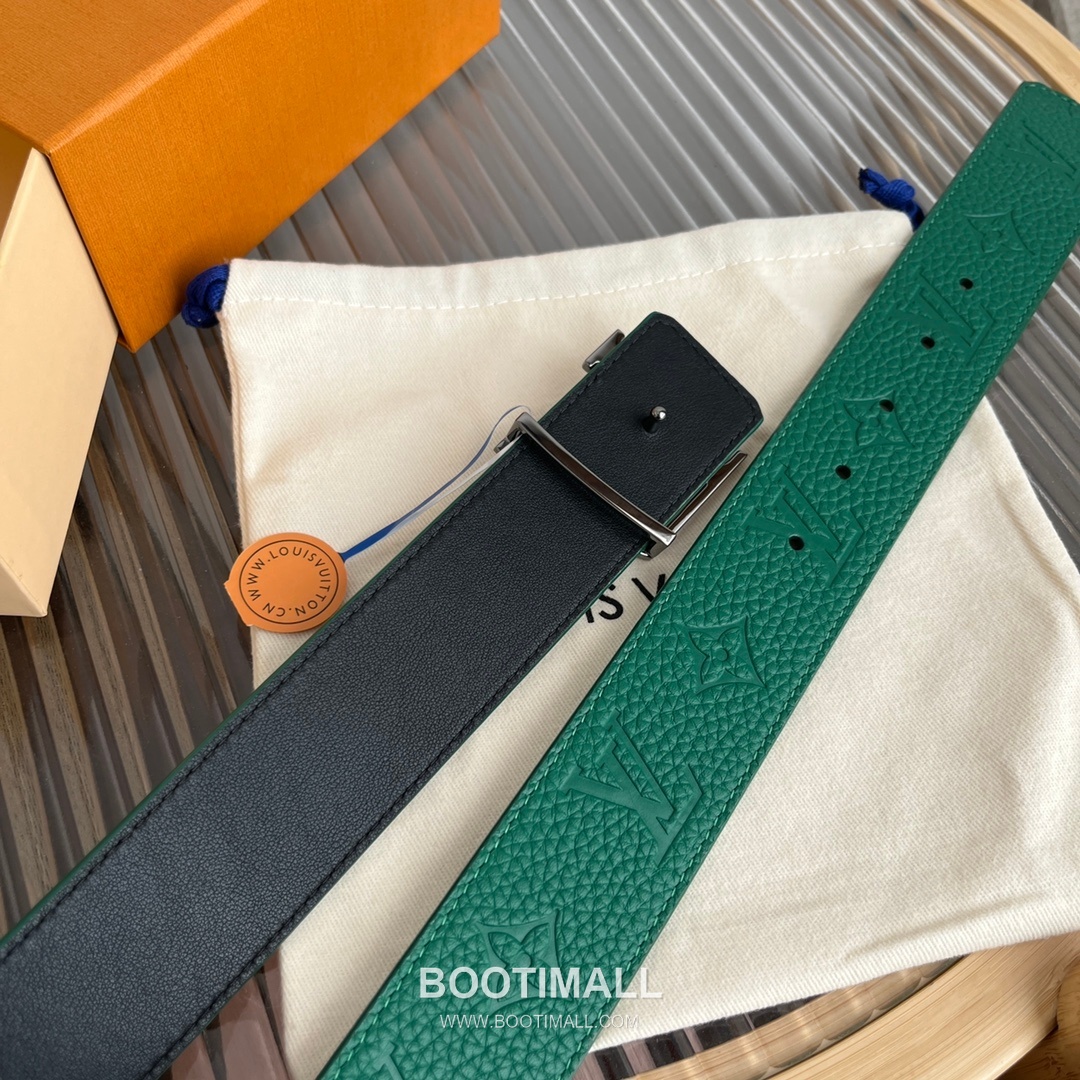 Louis Vuitton New Togo Embossed Buckle Calfskin Black Belt 루이비통 뉴 토고 엠보 버클 카프스킨 블랙 벨트 4cm 6