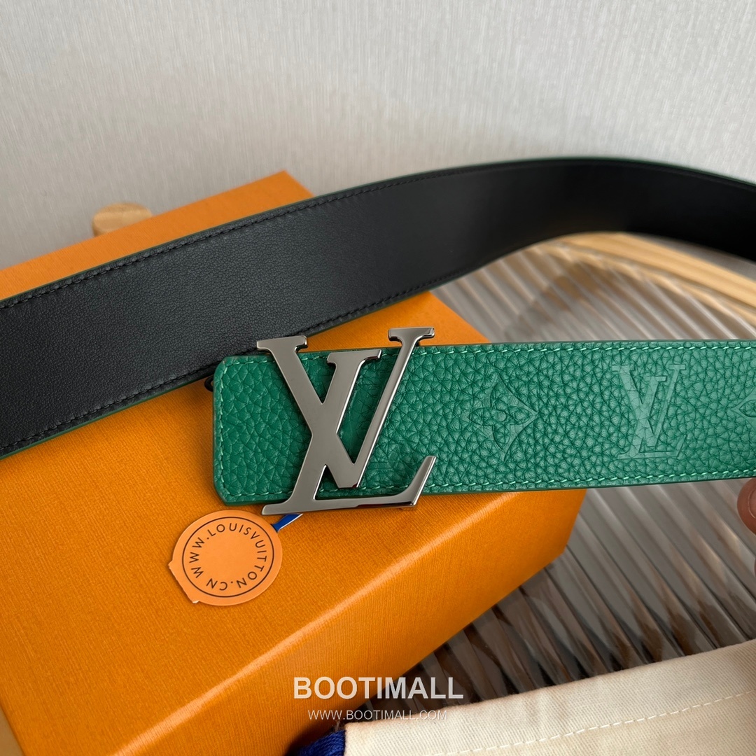 Louis Vuitton New Togo Embossed Buckle Calfskin Black Belt 루이비통 뉴 토고 엠보 버클 카프스킨 블랙 벨트 4cm 7