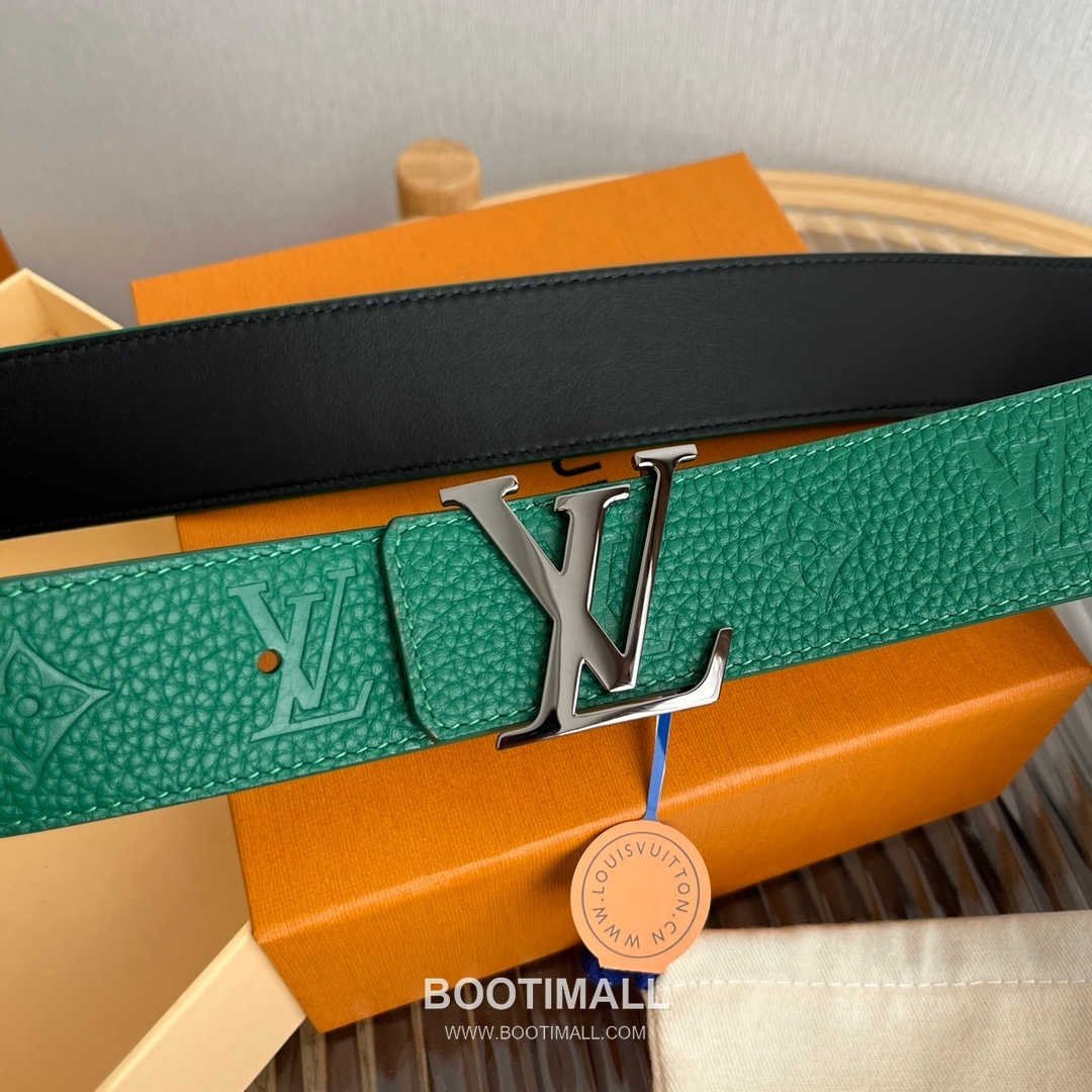Louis Vuitton New Togo Embossed Buckle Calfskin Black Belt 루이비통 뉴 토고 엠보 버클 카프스킨 블랙 벨트 4cm 8