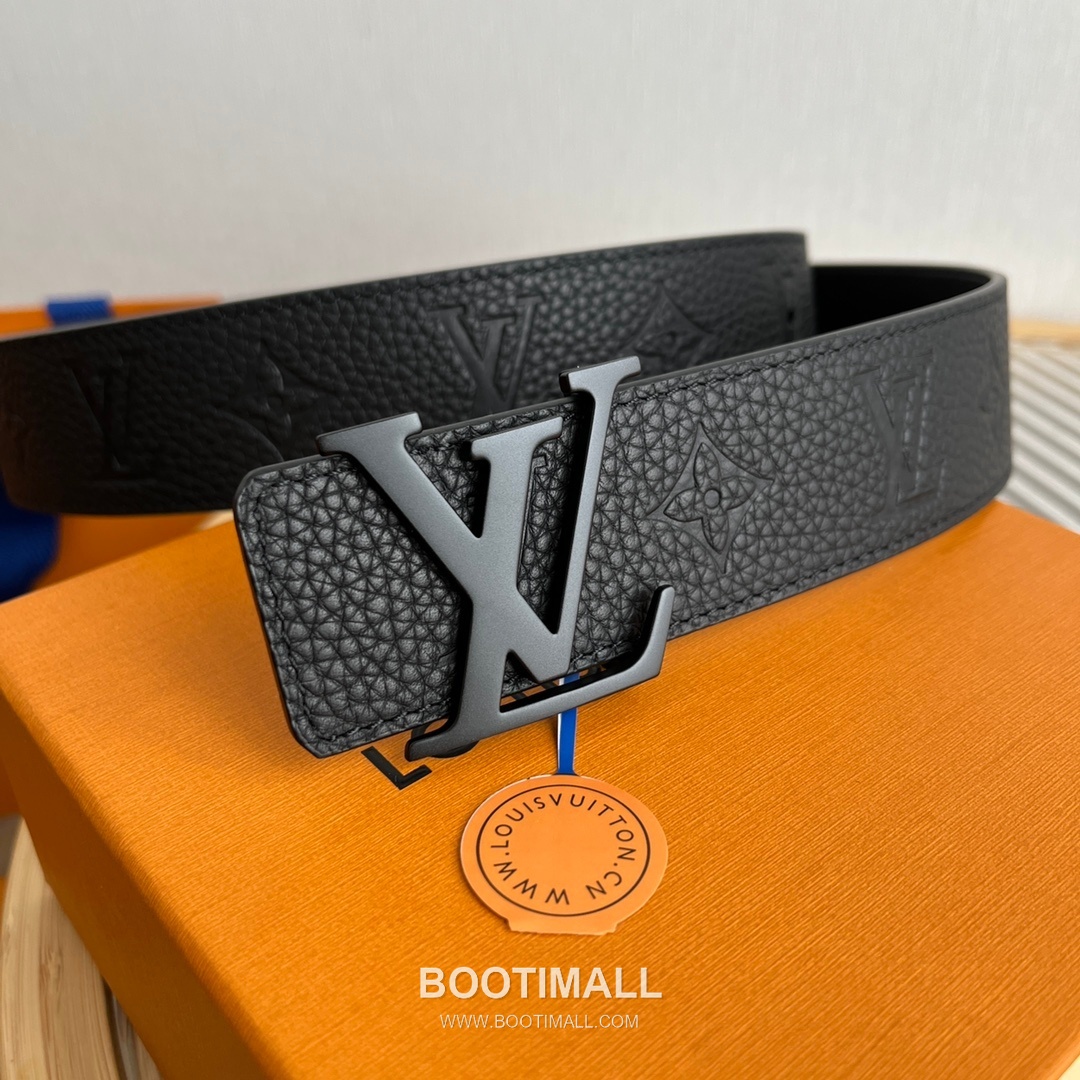 Louis Vuitton New Togo Embossed Buckle Calfskin Black Belt 루이비통 뉴 토고 엠보 버클 카프스킨 블랙 벨트 4cm 2