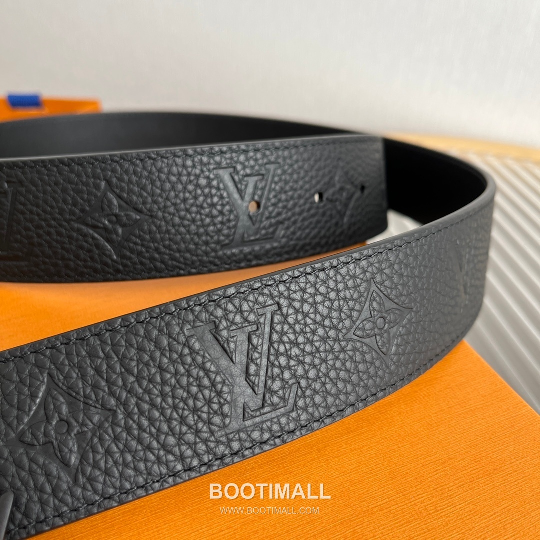 Louis Vuitton New Togo Embossed Buckle Calfskin Black Belt 루이비통 뉴 토고 엠보 버클 카프스킨 블랙 벨트 4cm 3