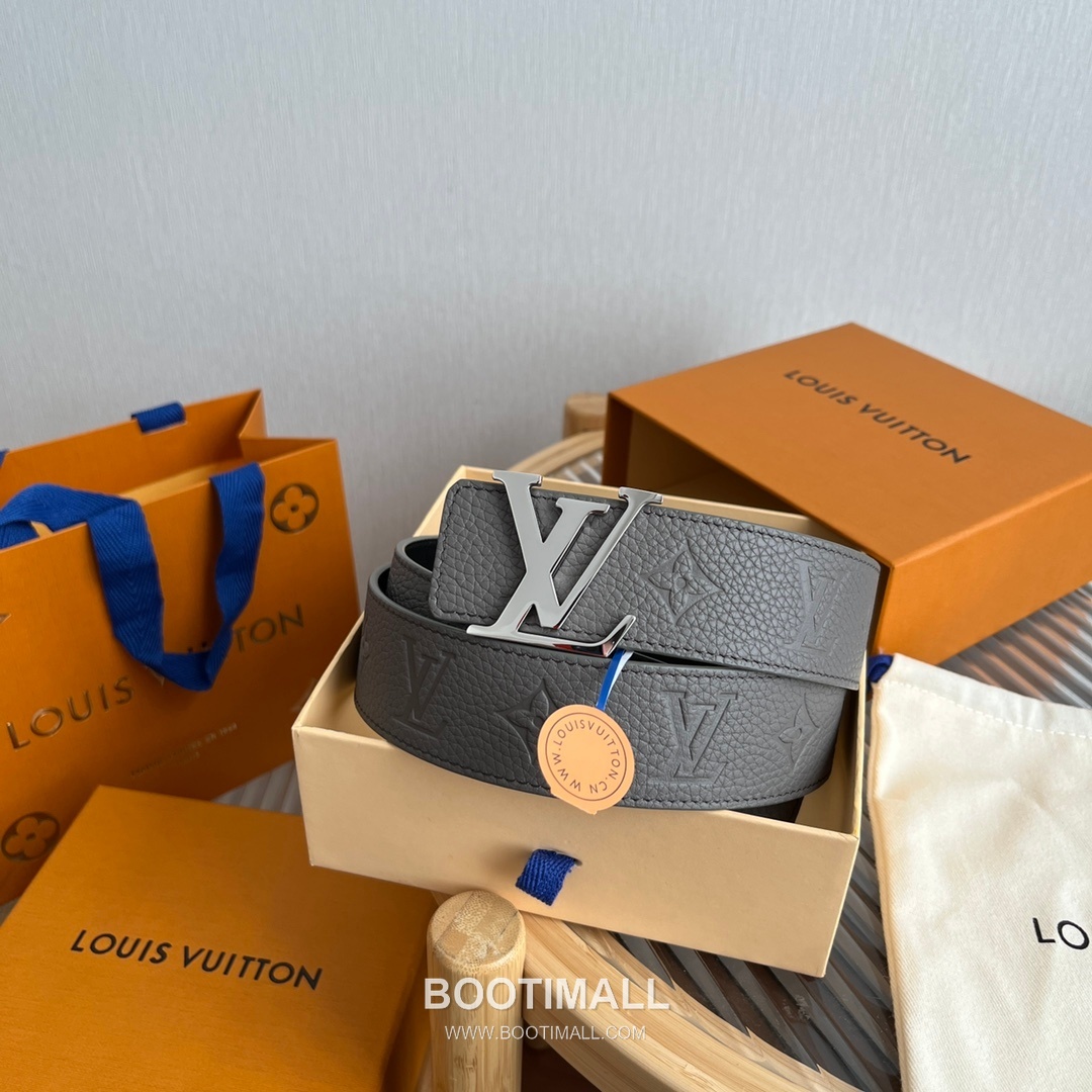 Louis Vuitton New Togo Embossed Buckle Calfskin Black Belt 루이비통 뉴 토고 엠보 버클 카프스킨 블랙 벨트 4cm 1