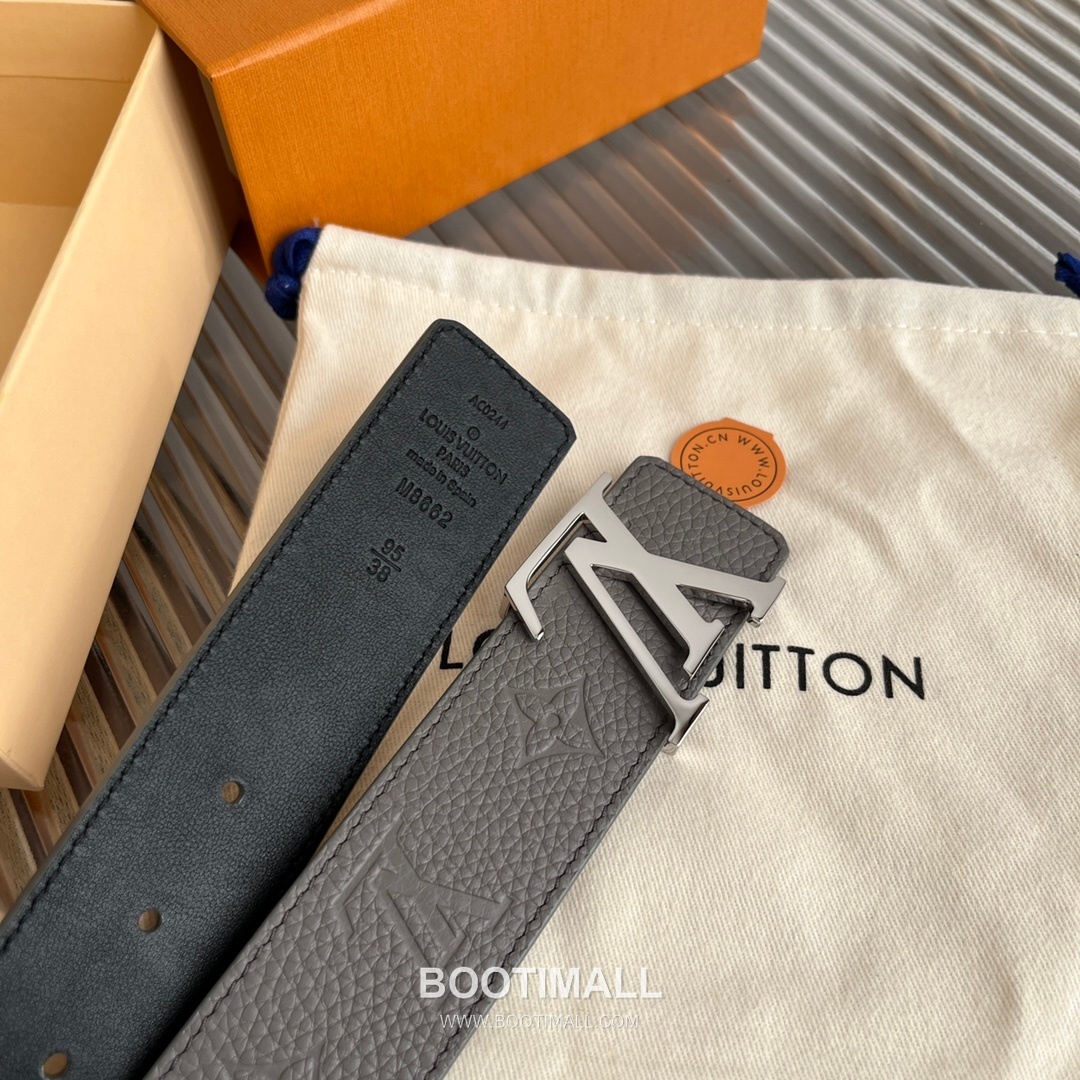 Louis Vuitton New Togo Embossed Buckle Calfskin Black Belt 루이비통 뉴 토고 엠보 버클 카프스킨 블랙 벨트 4cm 5