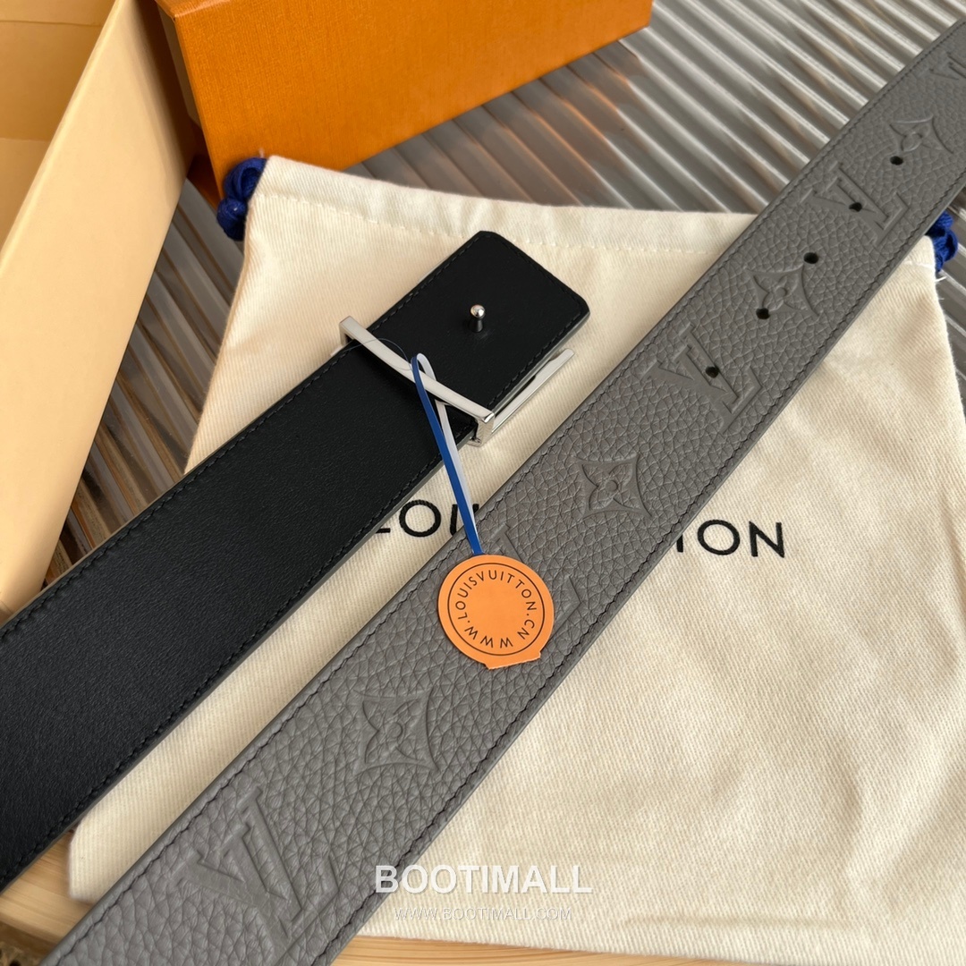 Louis Vuitton New Togo Embossed Buckle Calfskin Black Belt 루이비통 뉴 토고 엠보 버클 카프스킨 블랙 벨트 4cm 6