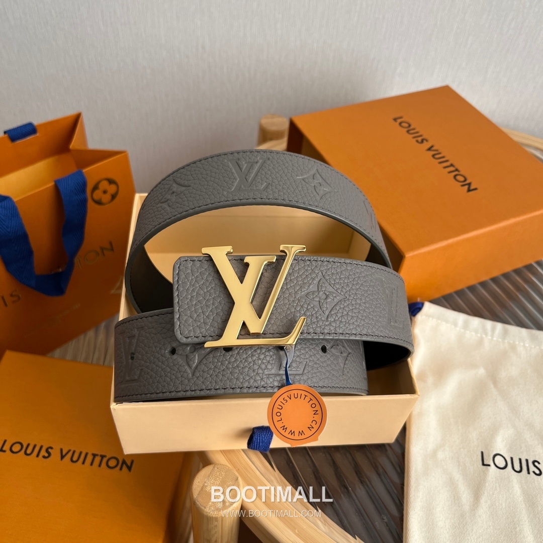 Louis Vuitton New Togo Embossed Buckle Calfskin Black Belt 루이비통 뉴 토고 엠보 버클 카프스킨 블랙 벨트 4cm 7