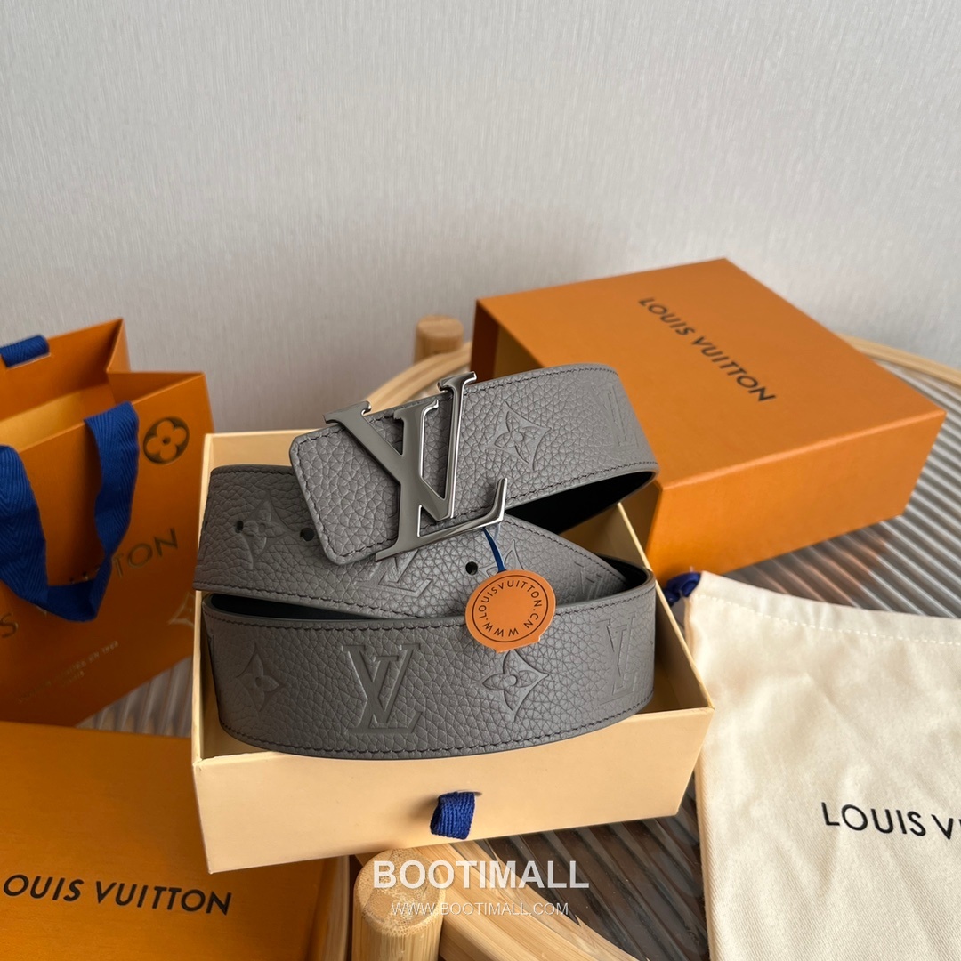 Louis Vuitton New Togo Embossed Buckle Calfskin Black Belt 루이비통 뉴 토고 엠보 버클 카프스킨 블랙 벨트 4cm 9