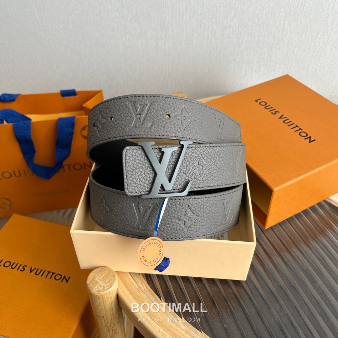 Louis Vuitton New Togo Embossed Buckle Calfskin Black Belt 루이비통 뉴 토고 엠보 버클 카프스킨 블랙 벨트 4cm 1