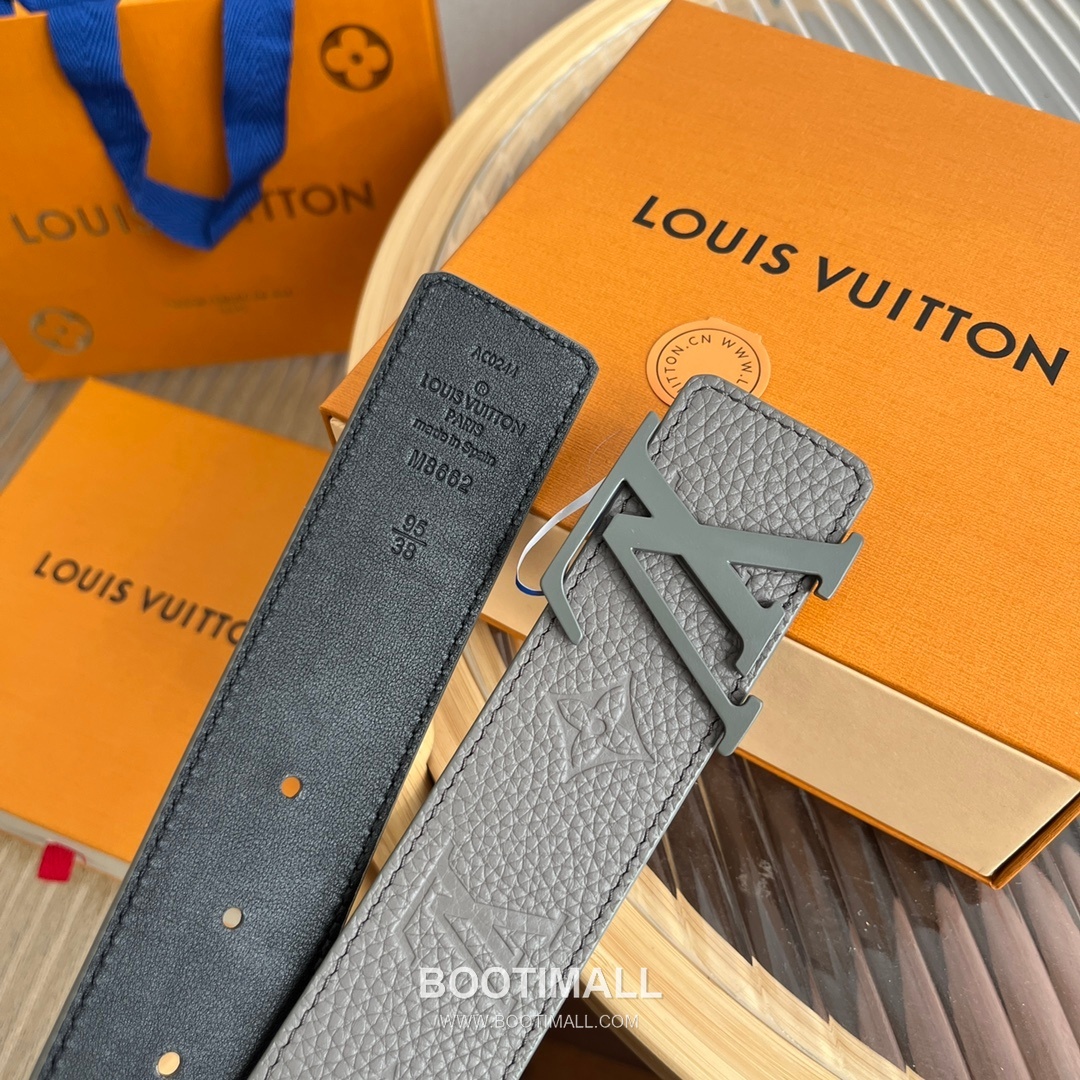 Louis Vuitton New Togo Embossed Buckle Calfskin Black Belt 루이비통 뉴 토고 엠보 버클 카프스킨 블랙 벨트 4cm 4