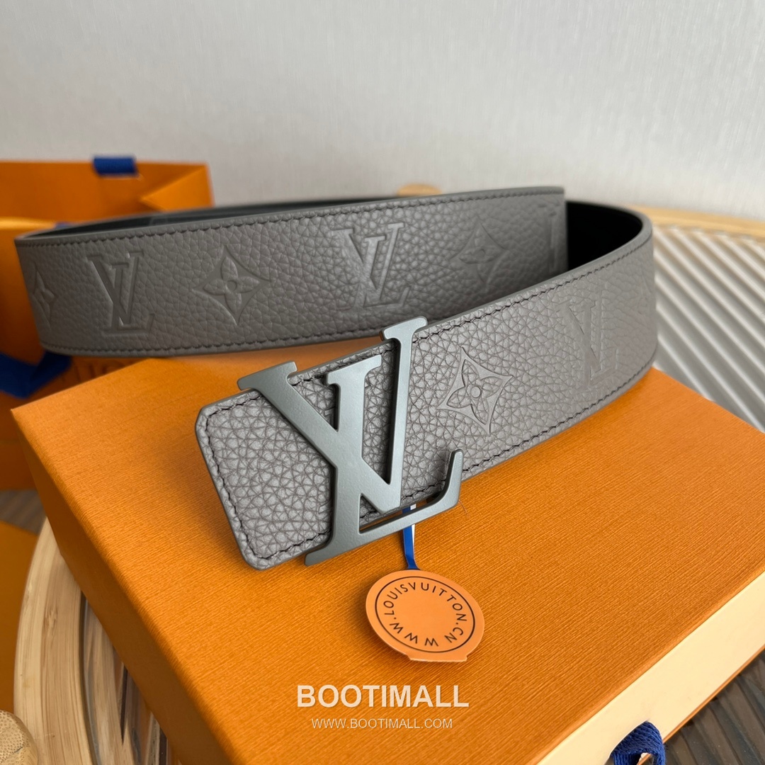 Louis Vuitton New Togo Embossed Buckle Calfskin Black Belt 루이비통 뉴 토고 엠보 버클 카프스킨 블랙 벨트 4cm 7