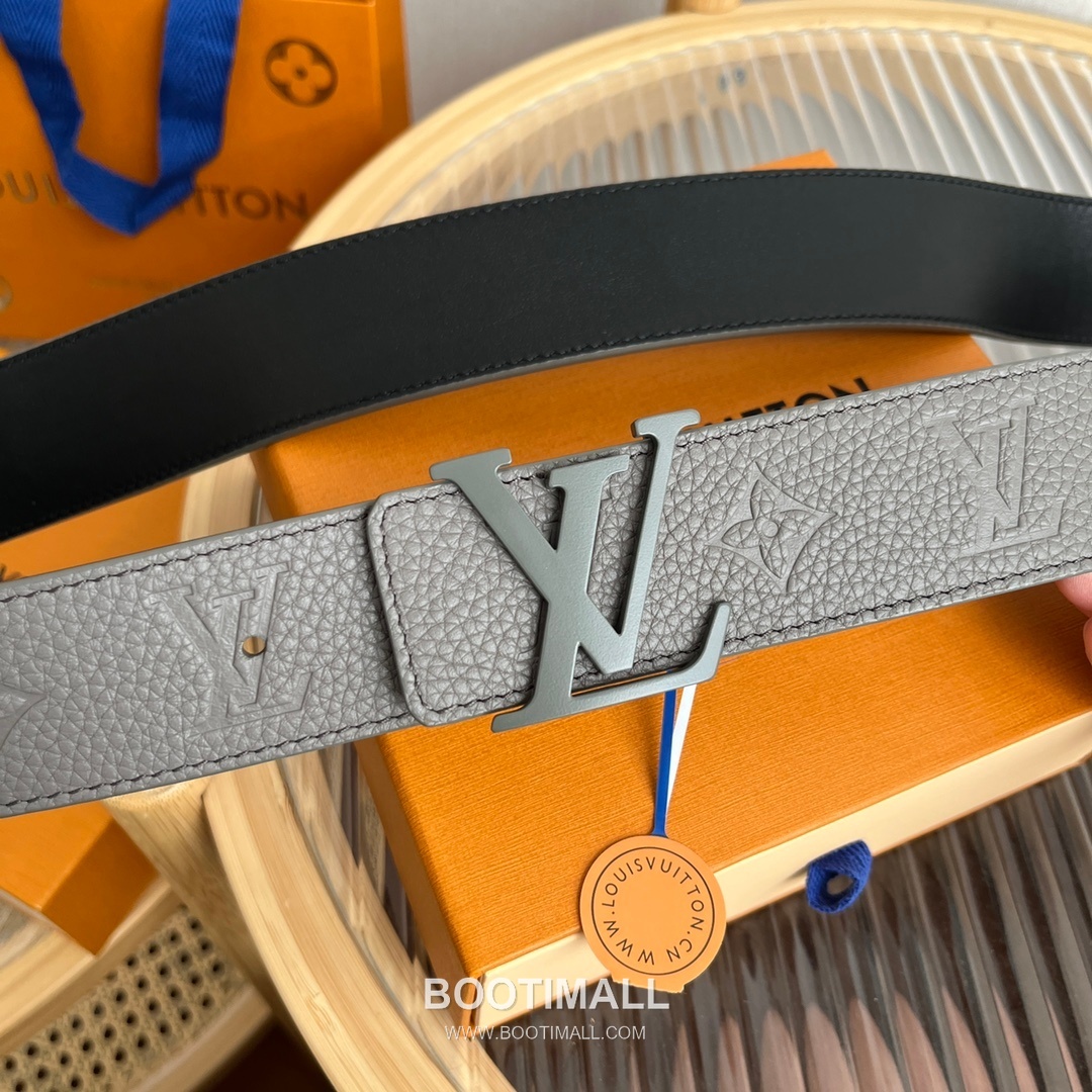 Louis Vuitton New Togo Embossed Buckle Calfskin Black Belt 루이비통 뉴 토고 엠보 버클 카프스킨 블랙 벨트 4cm 9