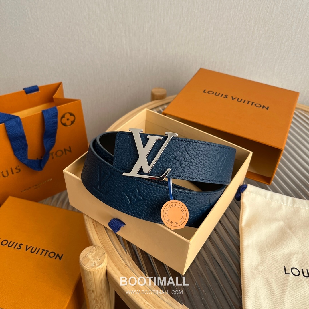 Louis Vuitton New Togo Embossed Buckle Calfskin Black Belt 루이비통 뉴 토고 엠보 버클 카프스킨 블랙 벨트 4cm 1