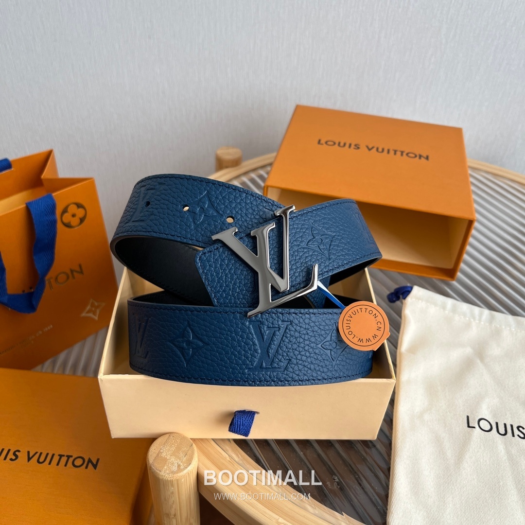 Louis Vuitton New Togo Embossed Buckle Calfskin Black Belt 루이비통 뉴 토고 엠보 버클 카프스킨 블랙 벨트 4cm 9