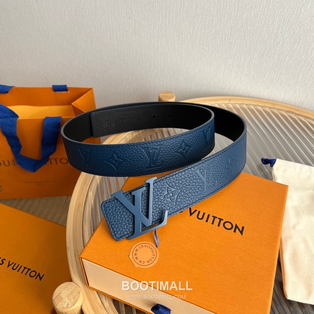 Louis Vuitton New Togo Embossed Buckle Calfskin Black Belt 루이비통 뉴 토고 엠보 버클 카프스킨 블랙 벨트 4cm 1