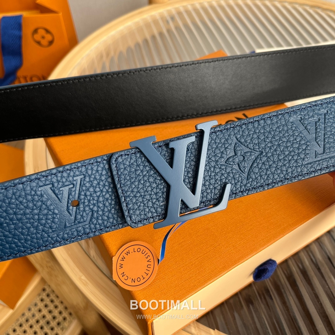 Louis Vuitton New Togo Embossed Buckle Calfskin Black Belt 루이비통 뉴 토고 엠보 버클 카프스킨 블랙 벨트 4cm 5