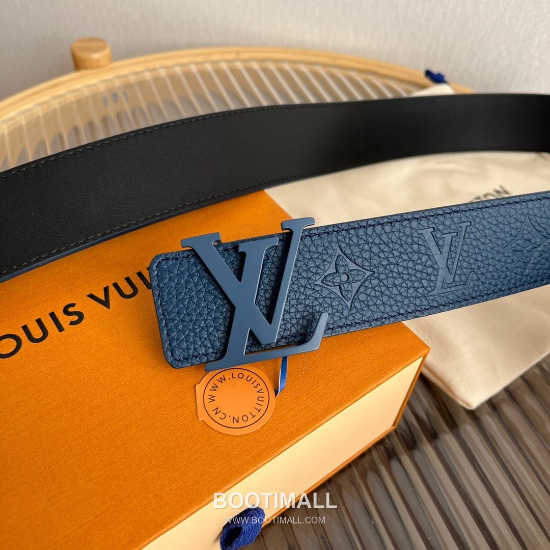 Louis Vuitton New Togo Embossed Buckle Calfskin Black Belt 루이비통 뉴 토고 엠보 버클 카프스킨 블랙 벨트 4cm 8