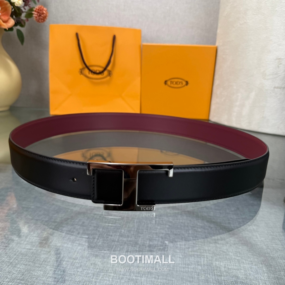 Tod’s T Buckle Smooth Calfskin Belt 토즈 T 버클 스무스 송아지 가죽 벨트 3.5cm 1