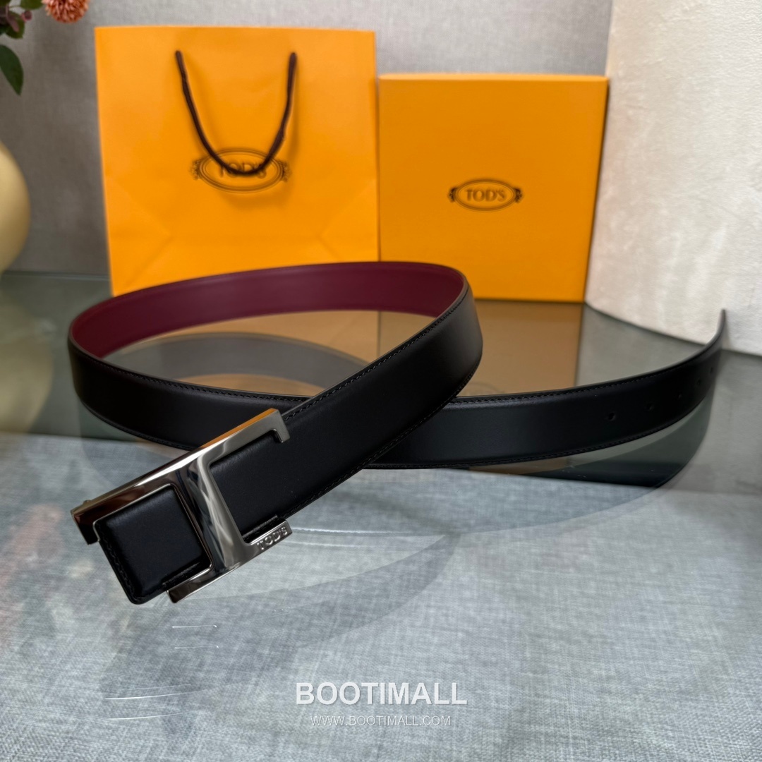Tod’s T Buckle Smooth Calfskin Belt 토즈 T 버클 스무스 송아지 가죽 벨트 3.5cm 2