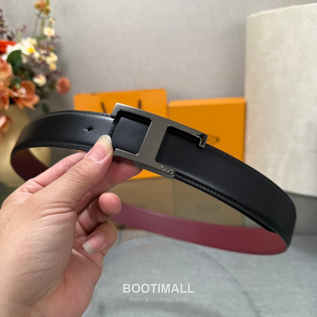 Tod’s T Buckle Smooth Calfskin Belt 토즈 T 버클 스무스 송아지 가죽 벨트 3.5cm 4