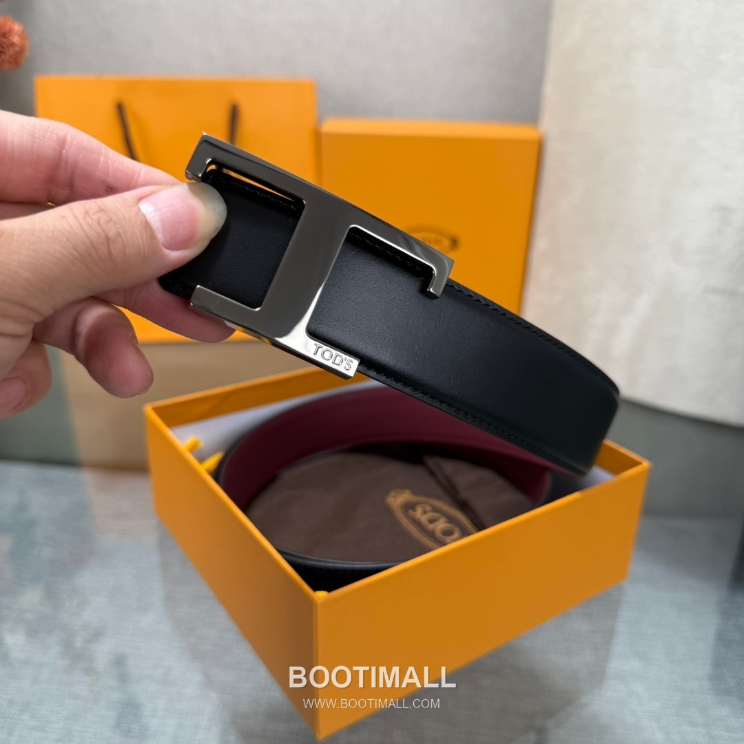 Tod’s T Buckle Smooth Calfskin Belt 토즈 T 버클 스무스 송아지 가죽 벨트 3.5cm 6