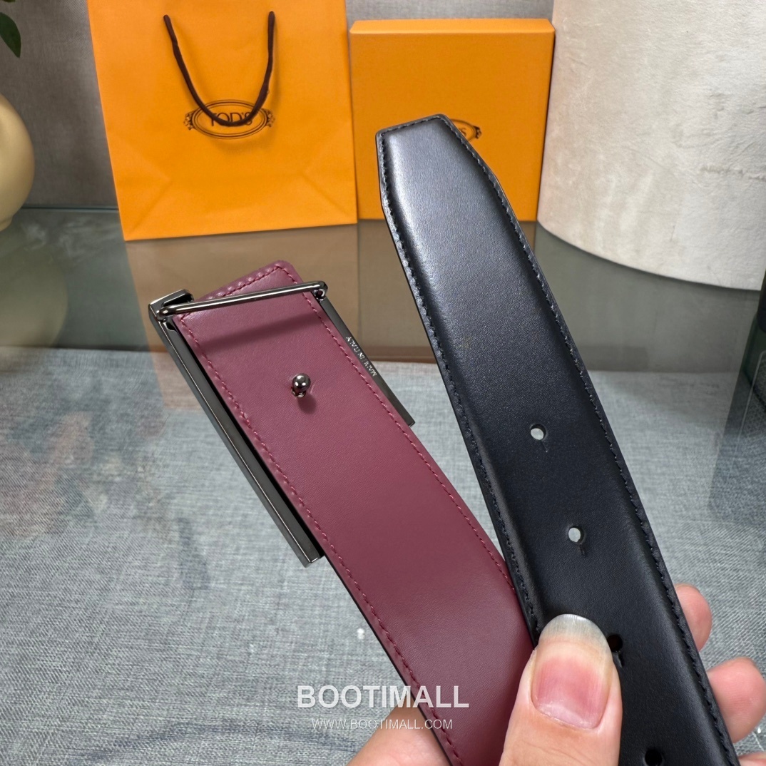 Tod’s T Buckle Smooth Calfskin Belt 토즈 T 버클 스무스 송아지 가죽 벨트 3.5cm 7