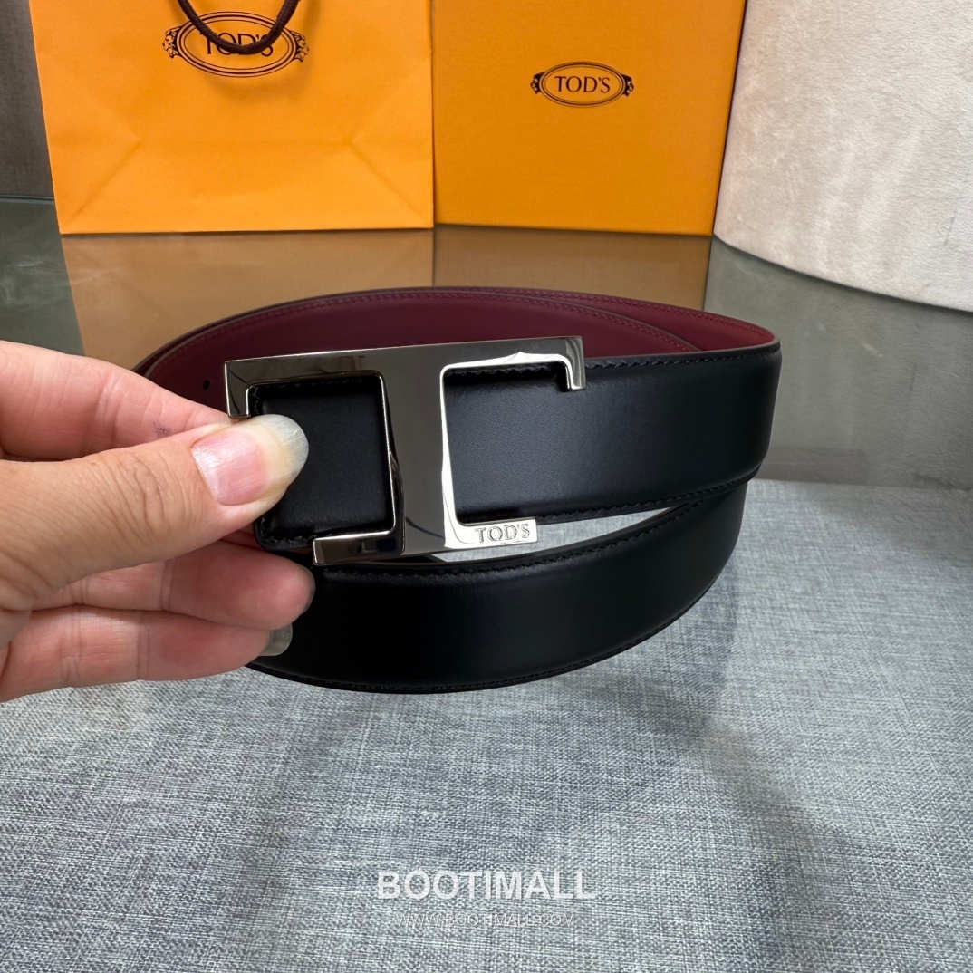 Tod’s T Buckle Smooth Calfskin Belt 토즈 T 버클 스무스 송아지 가죽 벨트 3.5cm 8