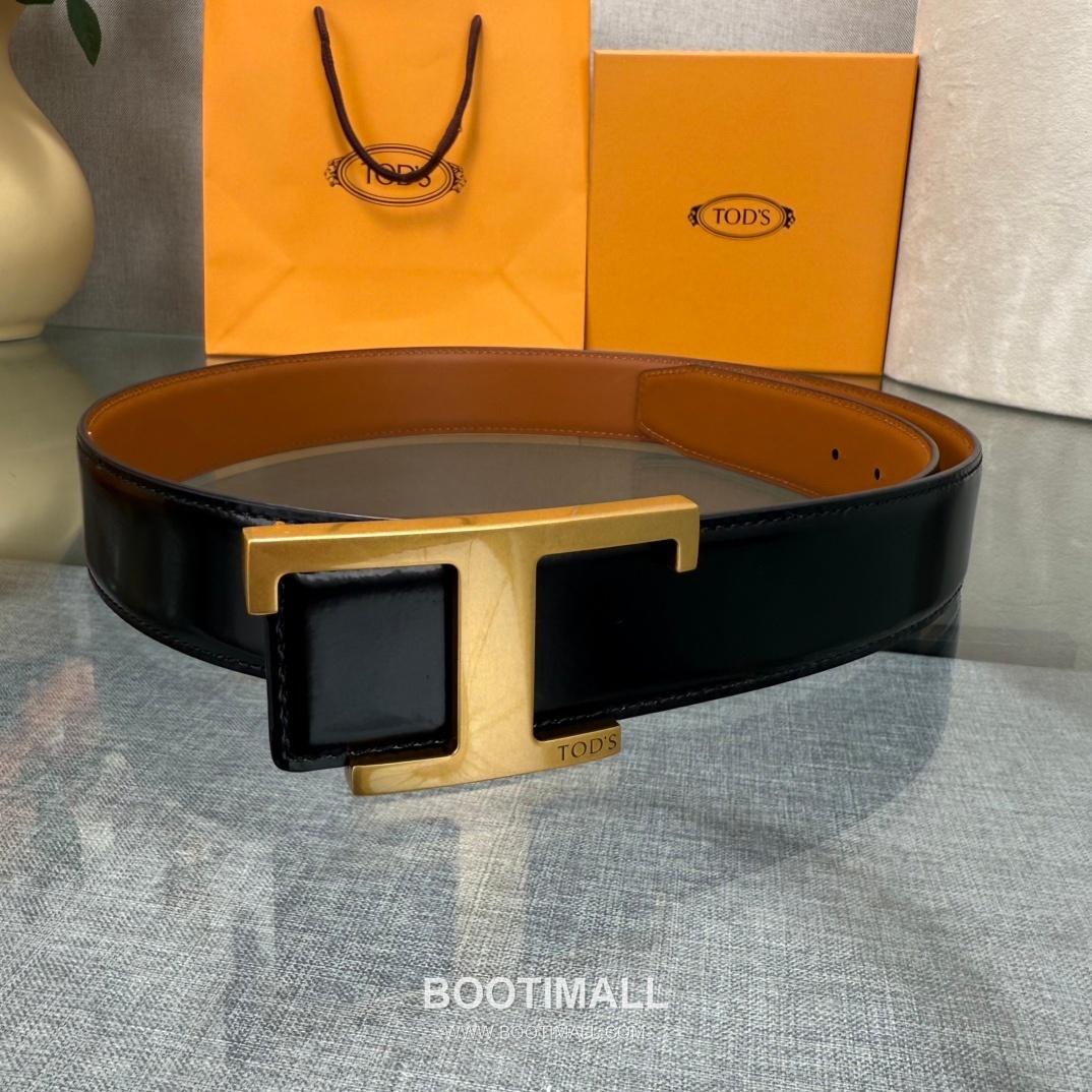 Tod’s T Buckle Smooth Calfskin Belt 토즈 T 버클 스무스 송아지 가죽 벨트 3.5cm 1