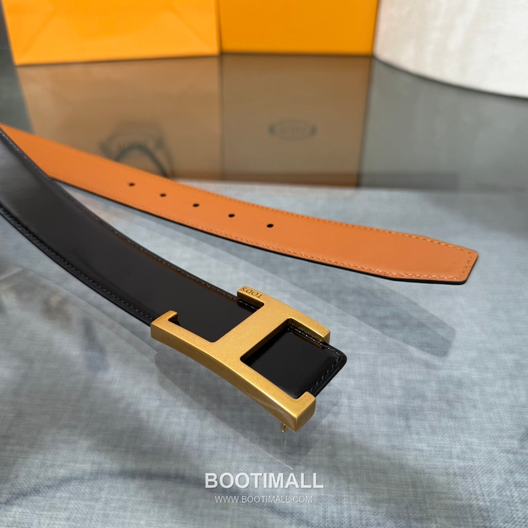 Tod’s T Buckle Smooth Calfskin Belt 토즈 T 버클 스무스 송아지 가죽 벨트 3.5cm 3