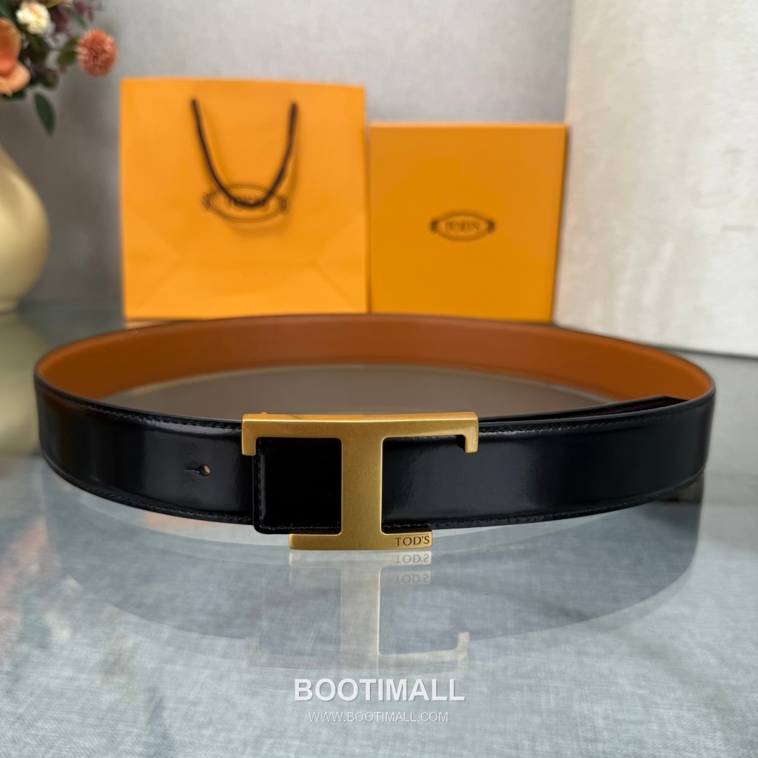 Tod’s T Buckle Smooth Calfskin Belt 토즈 T 버클 스무스 송아지 가죽 벨트 3.5cm 4