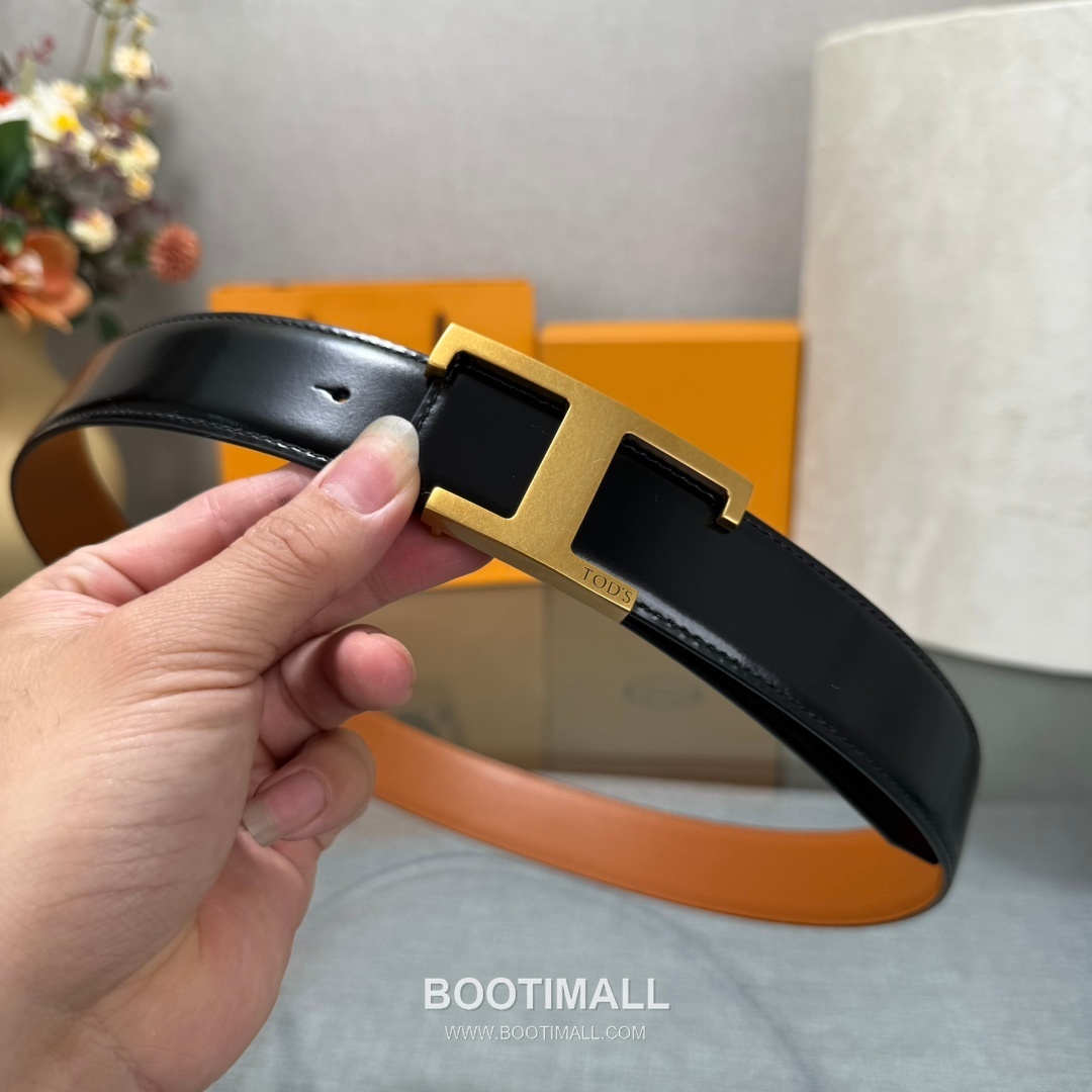 Tod’s T Buckle Smooth Calfskin Belt 토즈 T 버클 스무스 송아지 가죽 벨트 3.5cm 5