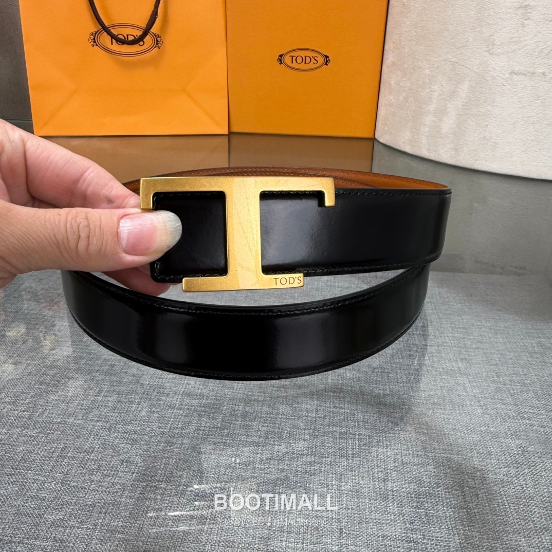 Tod’s T Buckle Smooth Calfskin Belt 토즈 T 버클 스무스 송아지 가죽 벨트 3.5cm 8