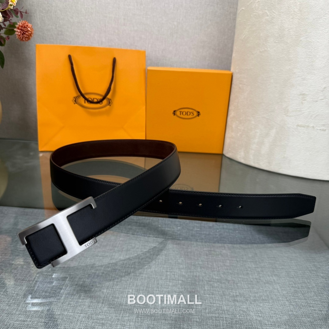 Tod’s T Buckle Smooth Calfskin Belt 토즈 T 버클 스무스 송아지 가죽 벨트 3.5cm 3