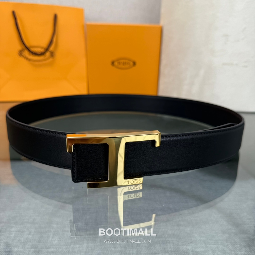 Tod’s T Buckle Smooth Calfskin Belt 토즈 T 버클 스무스 송아지 가죽 벨트 3.5cm 1