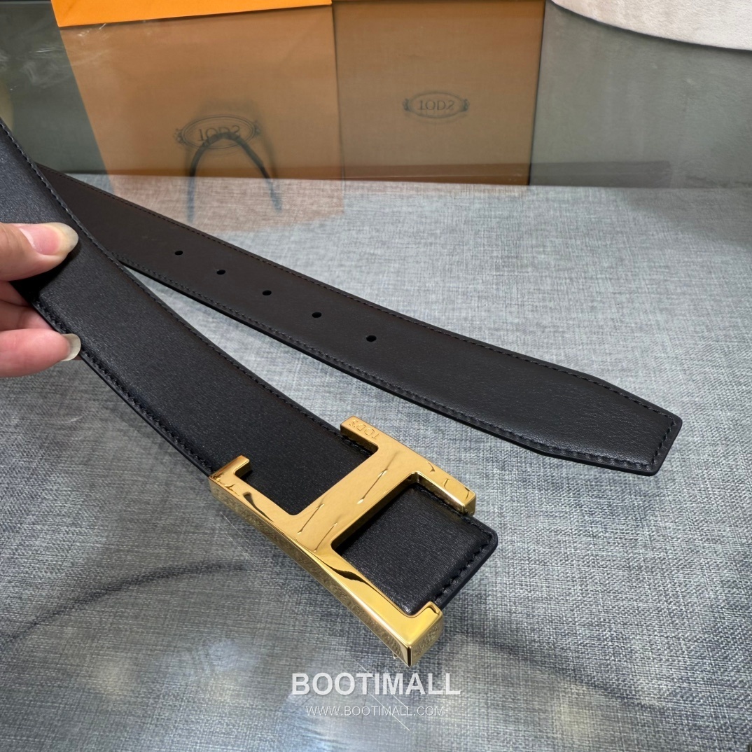 Tod’s T Buckle Smooth Calfskin Belt 토즈 T 버클 스무스 송아지 가죽 벨트 3.5cm 3
