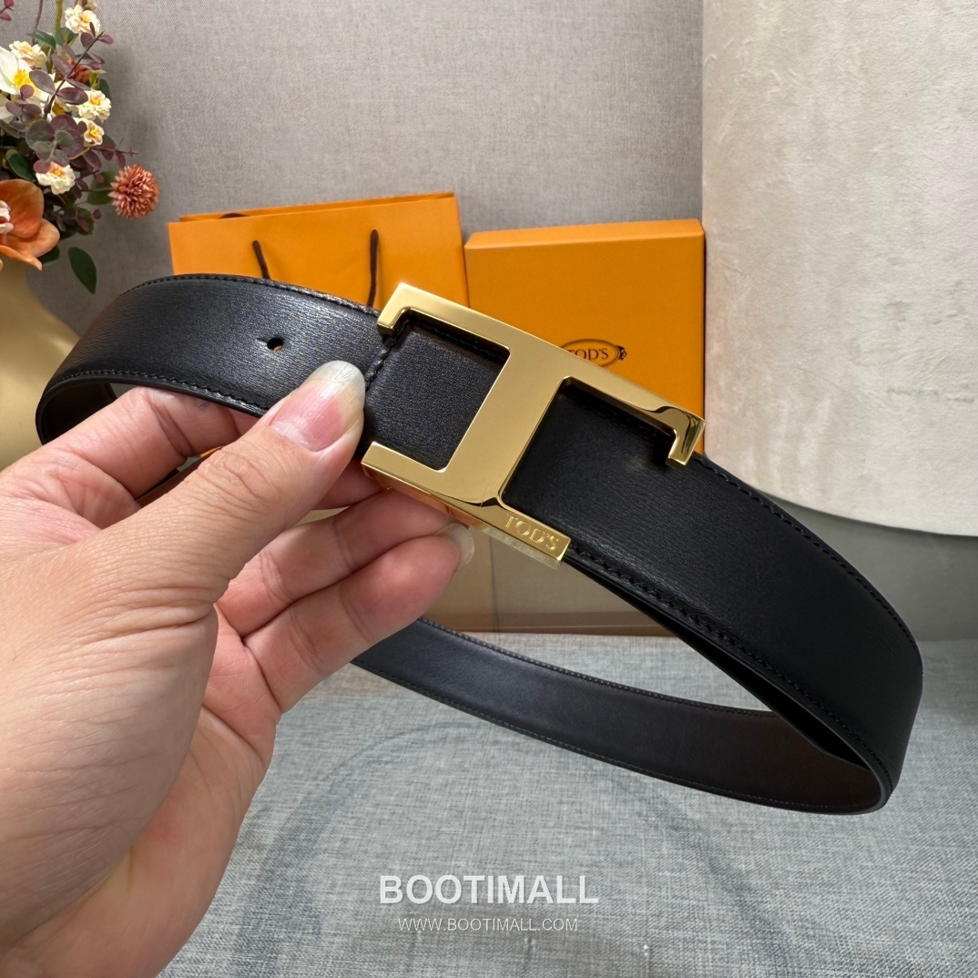 Tod’s T Buckle Smooth Calfskin Belt 토즈 T 버클 스무스 송아지 가죽 벨트 3.5cm 5