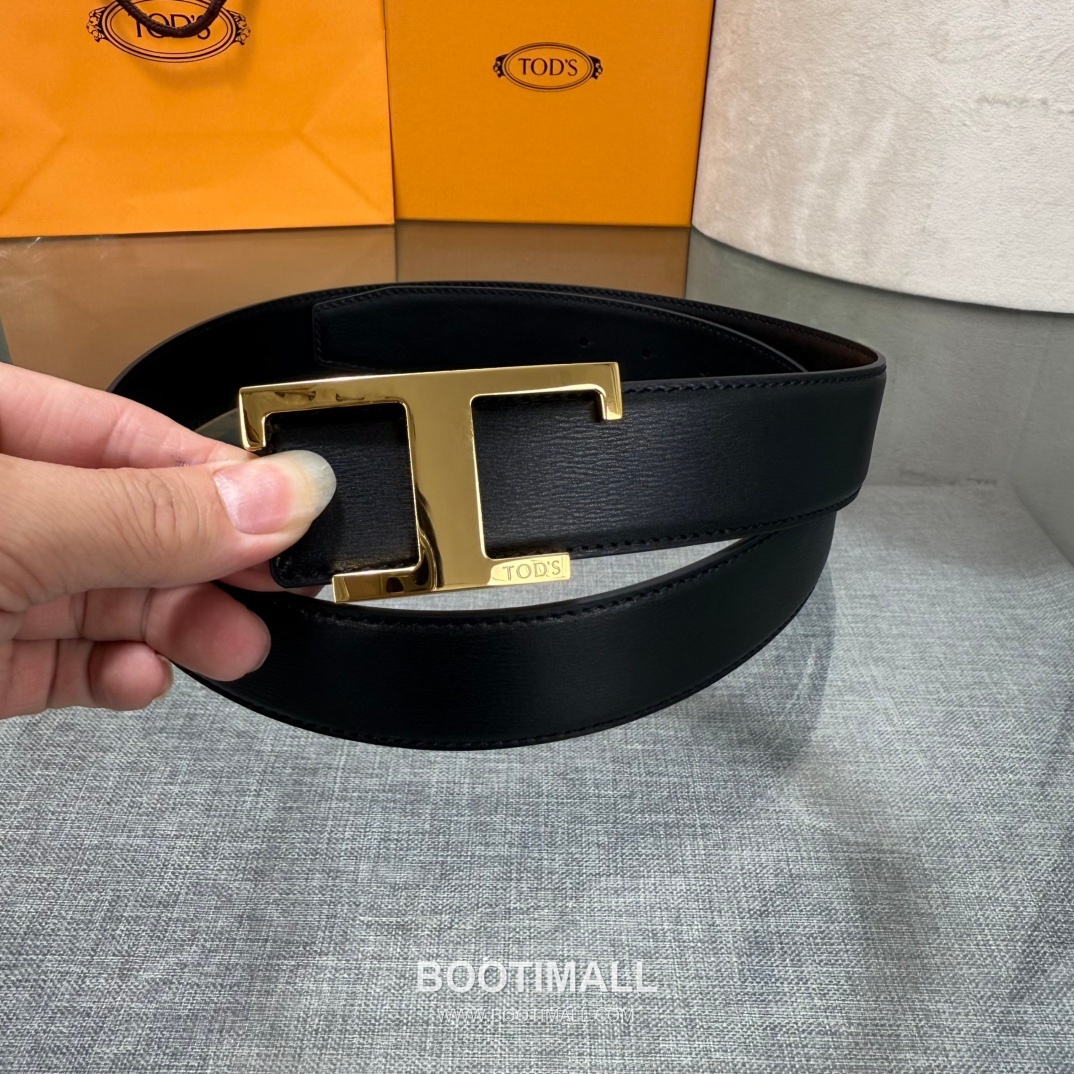 Tod’s T Buckle Smooth Calfskin Belt 토즈 T 버클 스무스 송아지 가죽 벨트 3.5cm 6