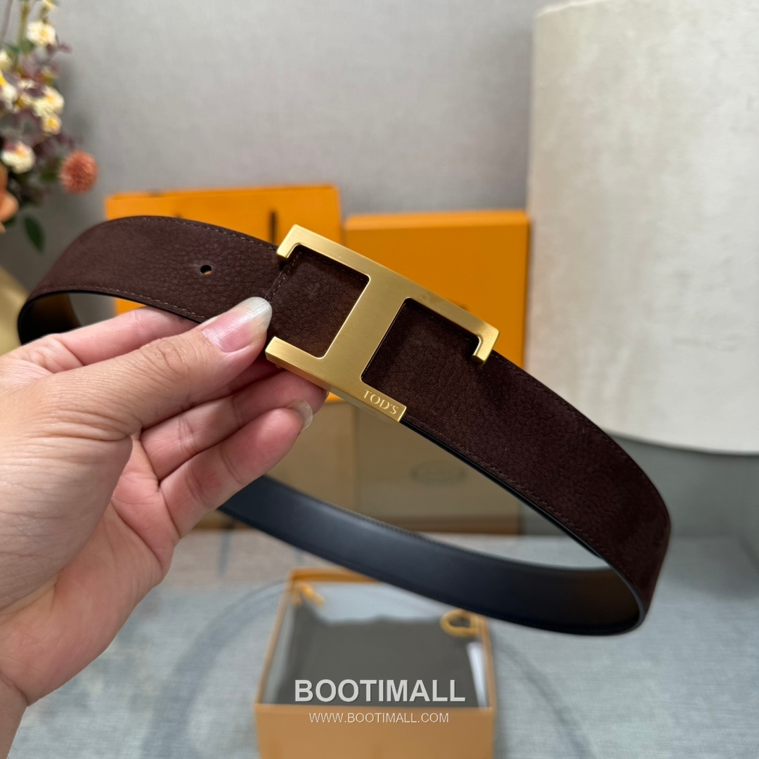 Tod’s T Buckle Smooth Calfskin Belt 토즈 T 버클 스무스 송아지 가죽 벨트 3.5cm 5