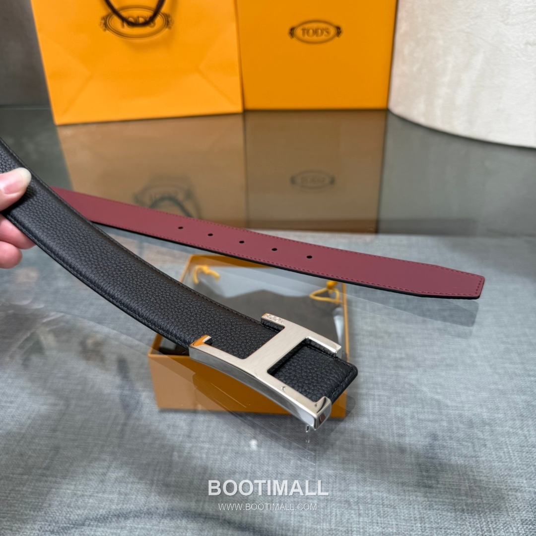 Tod’s T Buckle Smooth Calfskin Belt 토즈 T 버클 스무스 송아지 가죽 벨트 3.5cm 3