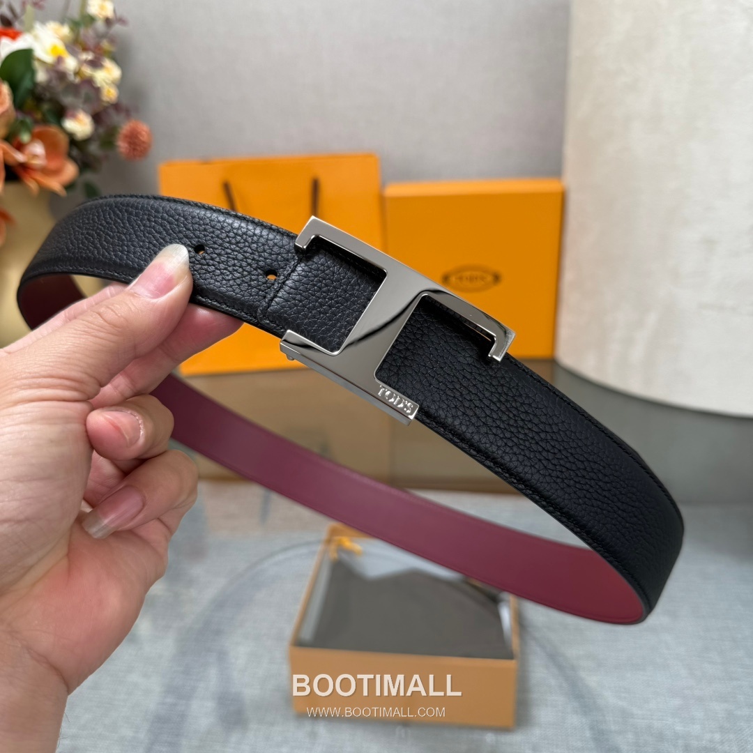 Tod’s T Buckle Smooth Calfskin Belt 토즈 T 버클 스무스 송아지 가죽 벨트 3.5cm 4