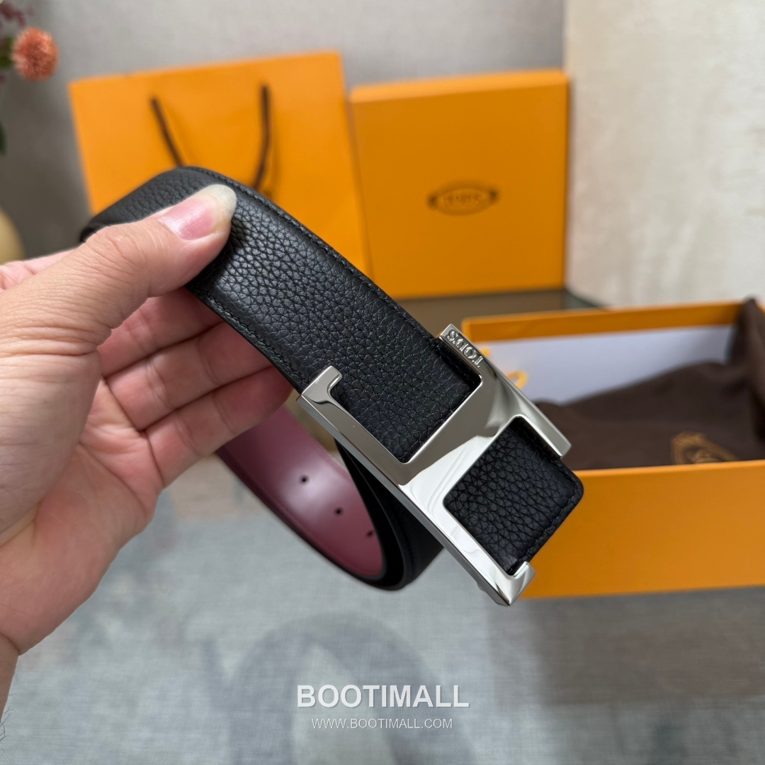 Tod’s T Buckle Smooth Calfskin Belt 토즈 T 버클 스무스 송아지 가죽 벨트 3.5cm 5