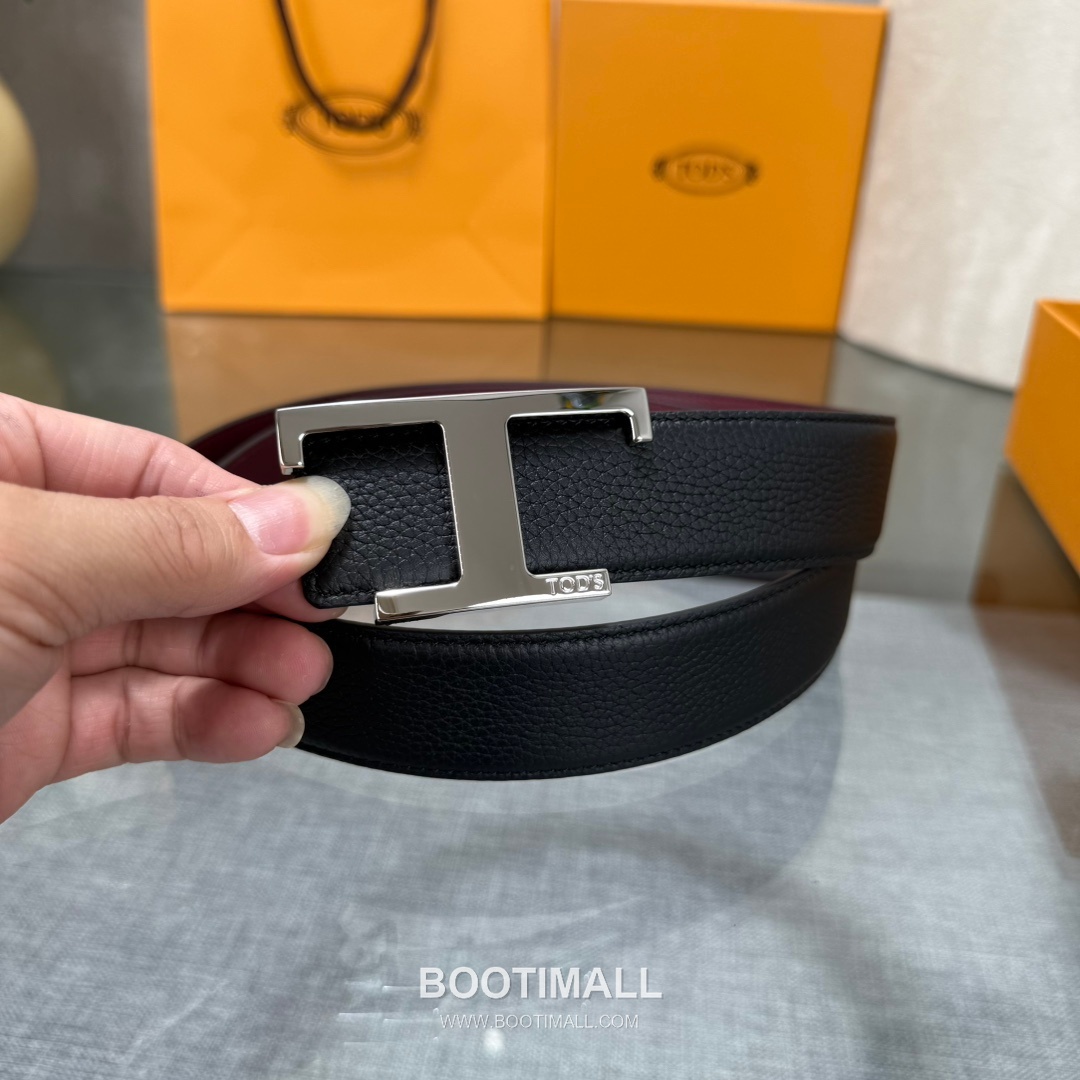 Tod’s T Buckle Smooth Calfskin Belt 토즈 T 버클 스무스 송아지 가죽 벨트 3.5cm 9
