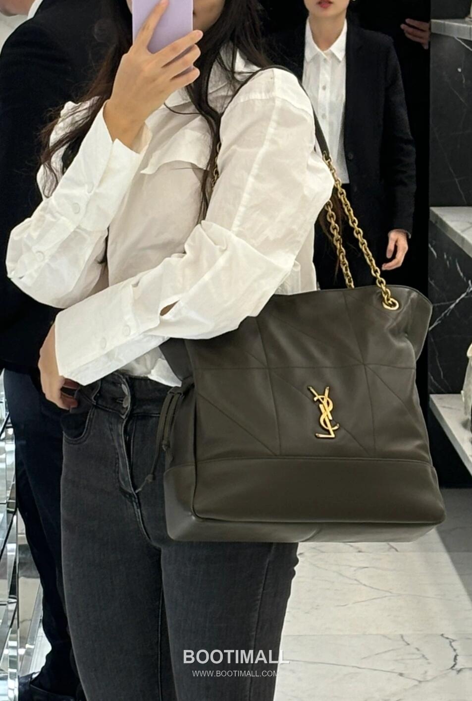 Saint Laurent Jamie 4.3 Pochon Large Lambskin Green Shoulder Bag 생로랑 제이미 4.3 포숑 라지 80982416801080 램스킨 그린 숄더백 34cm 1